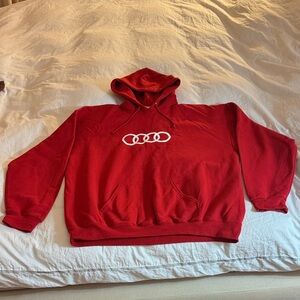 Audi Red Hoodie with White Logo 2 XL